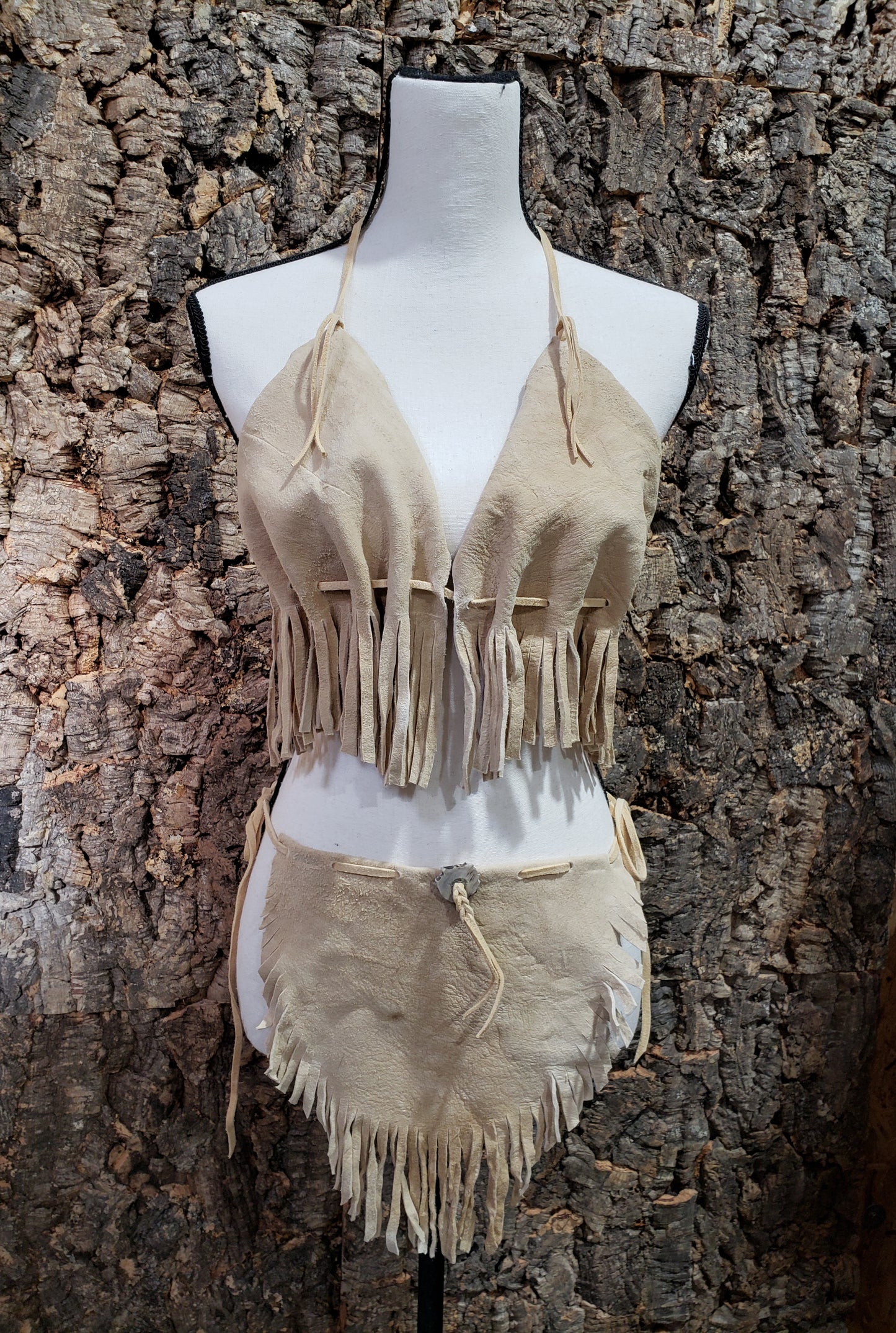Brain tanned buckskin bikini