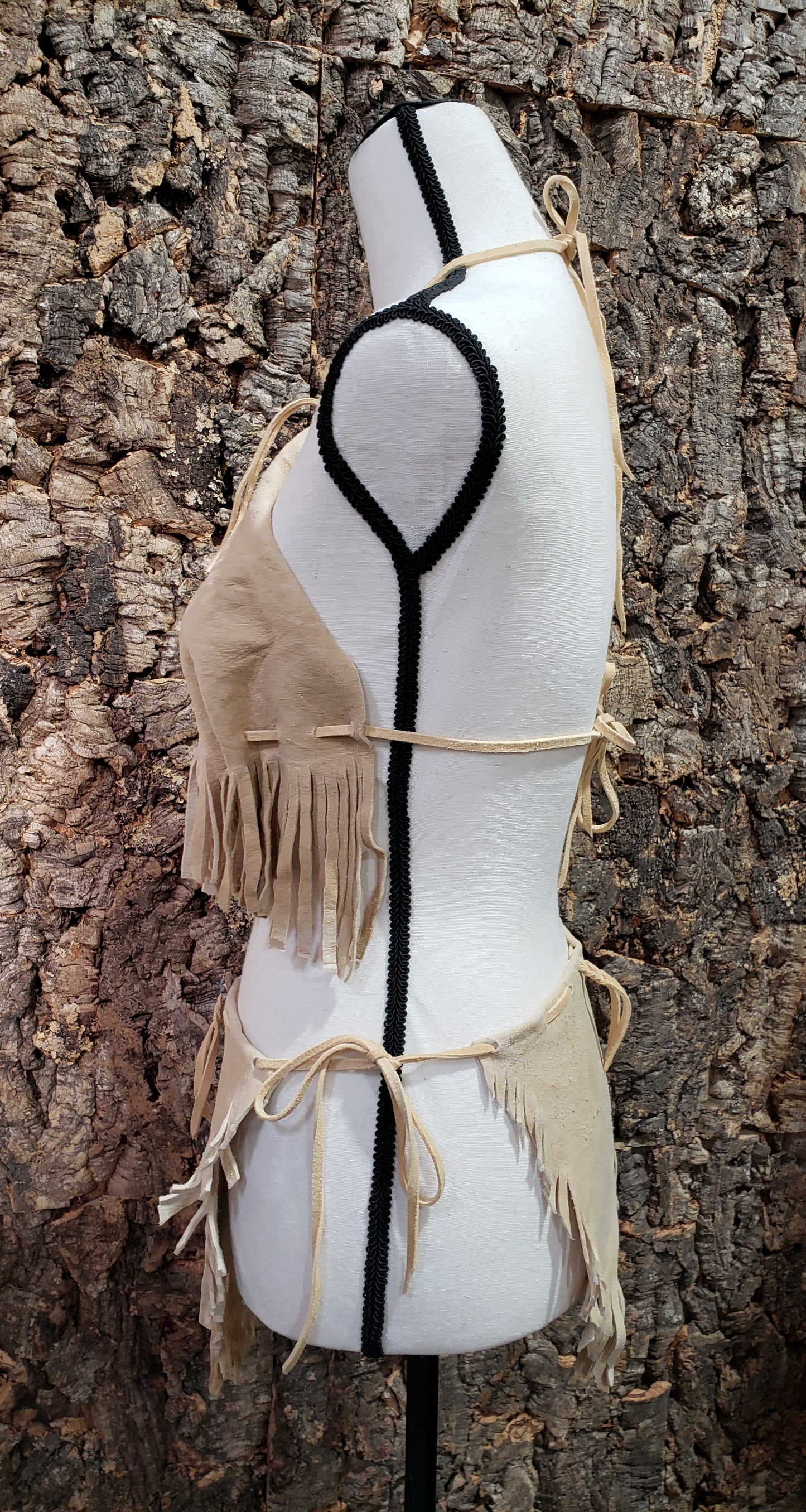 Brain tanned buckskin bikini